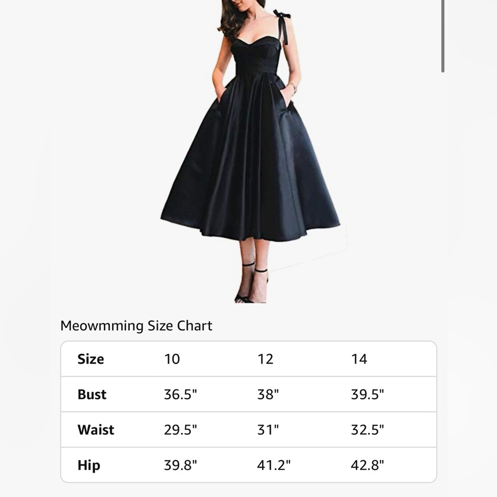 A Line Short Cocktail Party Gown with Pockets Sleeveless Tea Length Prom Dress - Picture 7 of 7